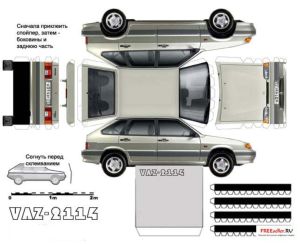 Бумажная модель автомобиля Ваз 2114