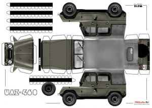 Бумажная модель автомобиля УАЗ 460