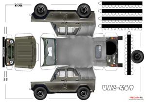 Бумажная модель автомобиля УАЗ 469