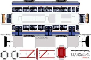 Бумажная модель трамвая