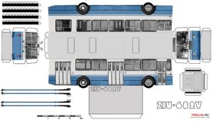 Бумажная модель троллейбуса