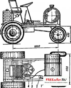 Мини трактор для полива. (Самоходный поливальный агрегат):