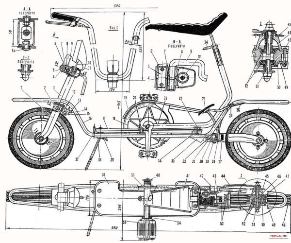 Компоновка велороллера