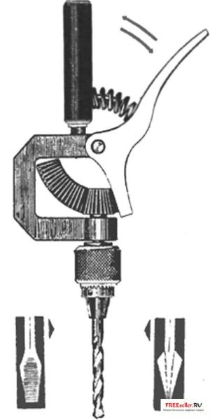 Ручная дрель - отвертка для одной руки
