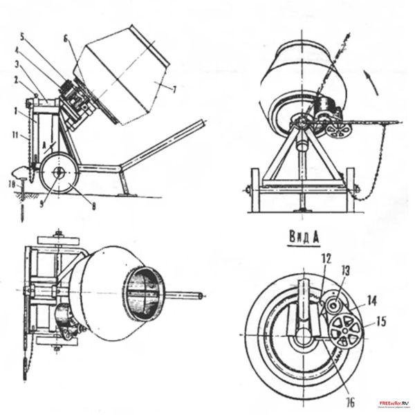 Бетономешалка своими руками. Чертежи
