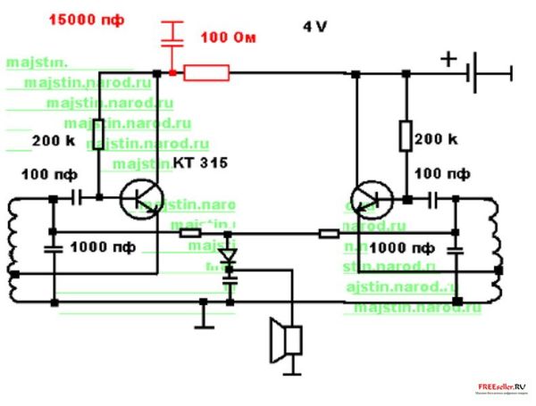 Металлоискатель на срывах синхронизации своими руками -Схема