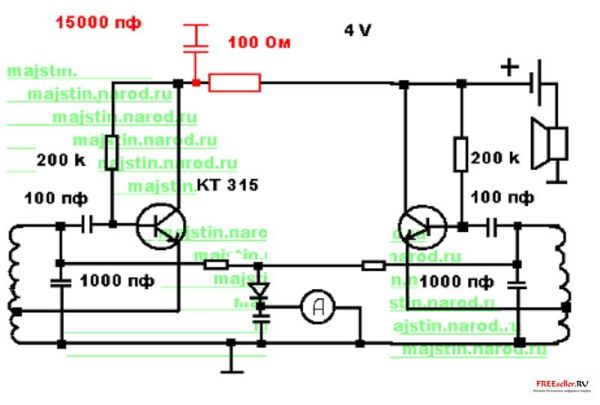 Металлоискатель на срывах синхронизации своими руками -Схема