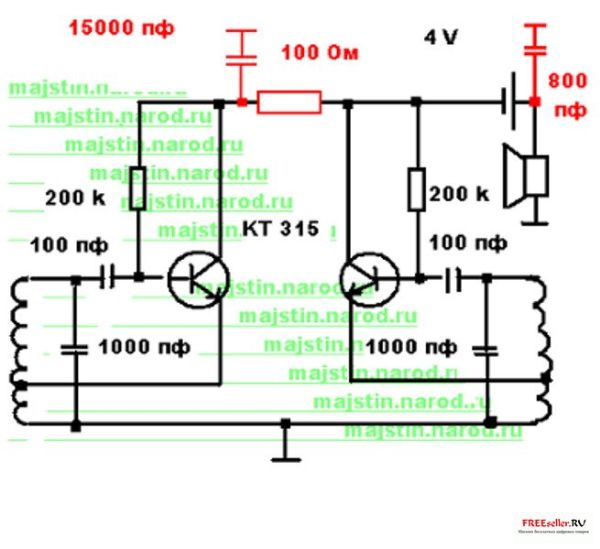 Металлоискатель на срывах синхронизации своими руками -Схема