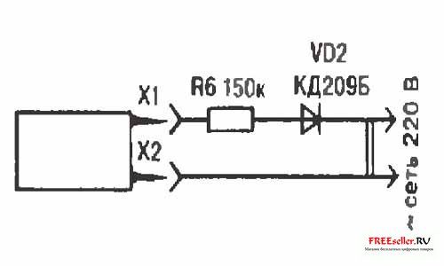 Схема приспособления для формовки накопительного конденсатора.