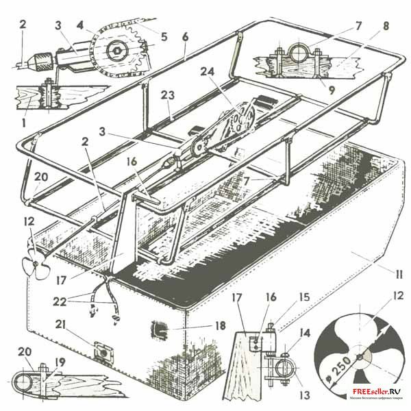 Катамаран из раскладушки - каркас