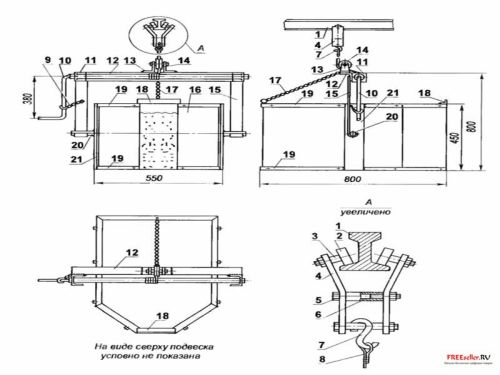Бетономешалка из бочки своими руками. Чертеж загрузчика бетонной смеси.