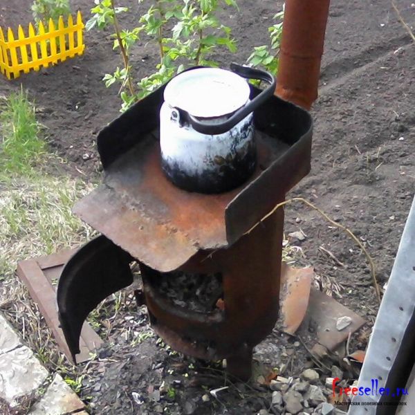 Самодельная печь - круглая буржуйка.