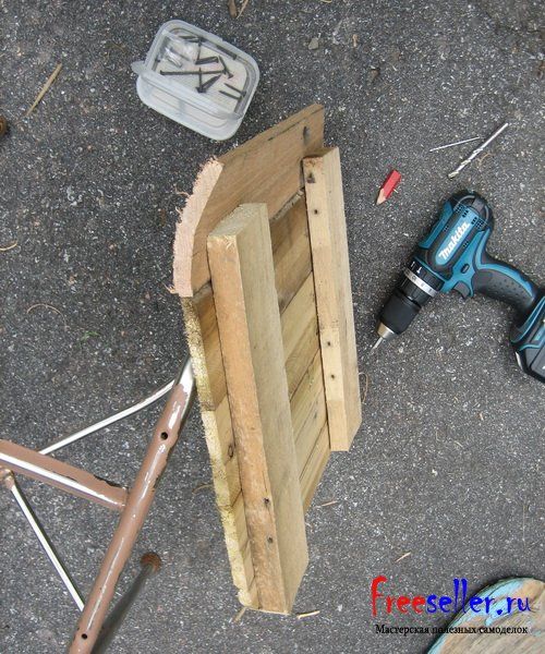 Реставрация старого стула с использование поддона