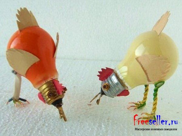 Самоделки из перегоревших лампочек.