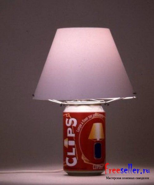Самодельный светильник ночник из под банки колы