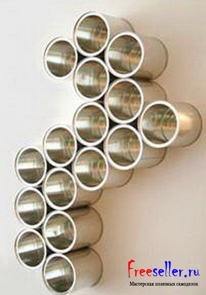 Настенная полка из жестяных банок своими руками