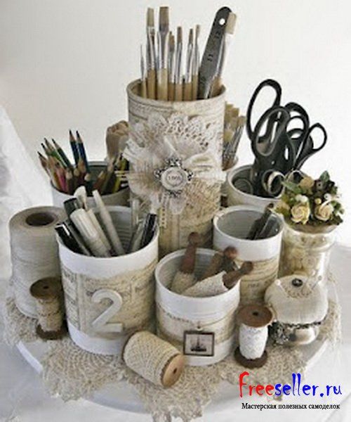 Карандашница из консервных банок. своими руками