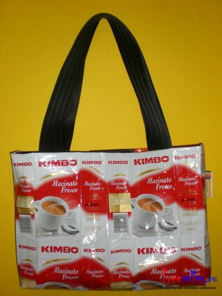 Самодельные сумки из пакетов от кофе