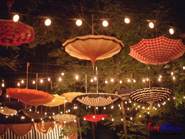 Украшения для свадьбы из зонтов