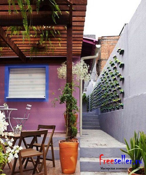 Садовые горшки из пластиковых бутылок