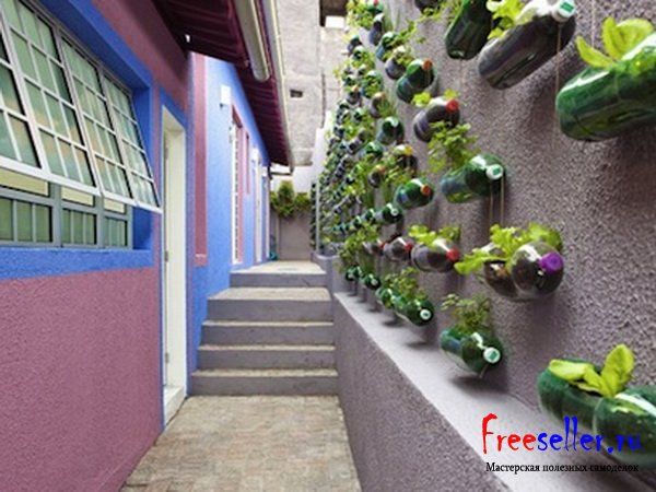 Садовые горшки из пластиковых бутылок