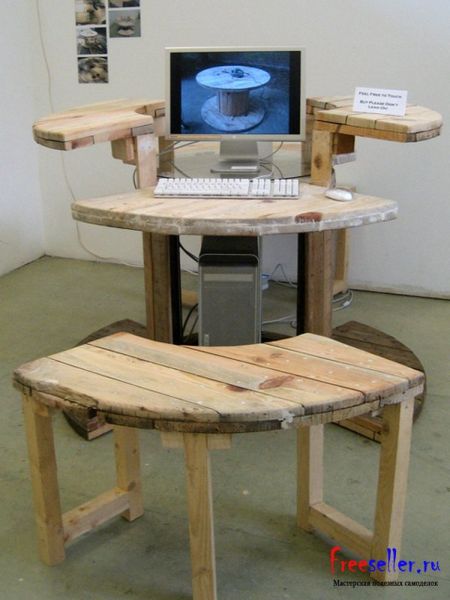 Компьютерный стол из бухты от кабеля