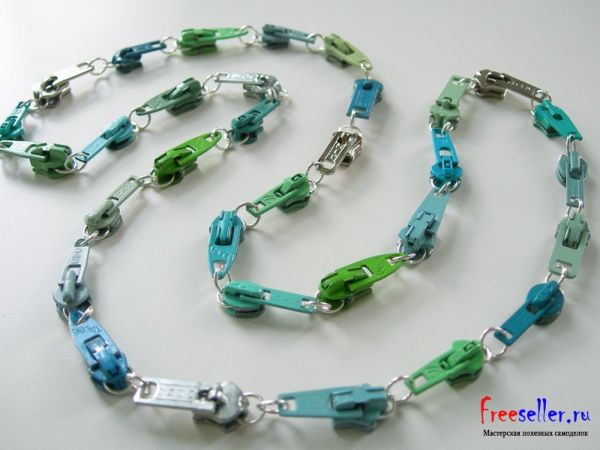 Ожерелье из бегунков от молний своими руками