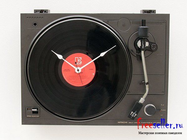 Настенные часы из проигрывателя своими руками