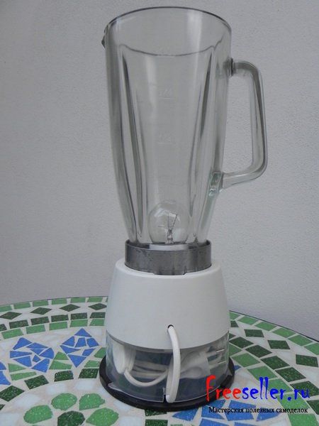 Самодельная настольная лампа из старого неработающего блендера.