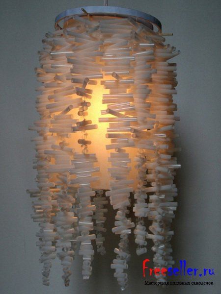Самоделки. Светильники из пластиковых трубок соломинок.