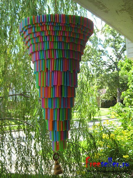 Самоделки. Светильники из пластиковых трубок соломинок.