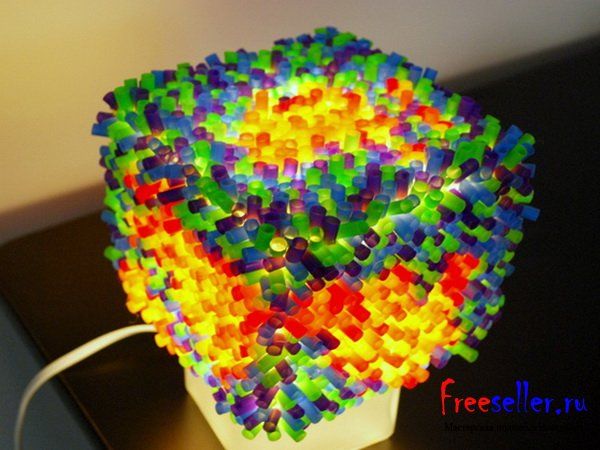 Самоделки. Светильники из пластиковых трубок соломинок.