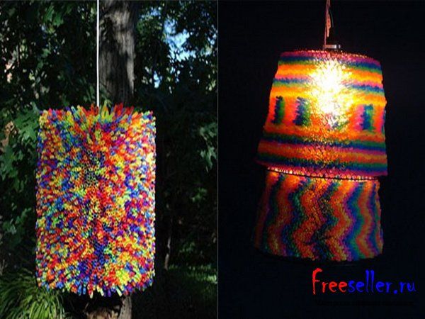 Самоделки. Светильники из пластиковых трубок соломинок.