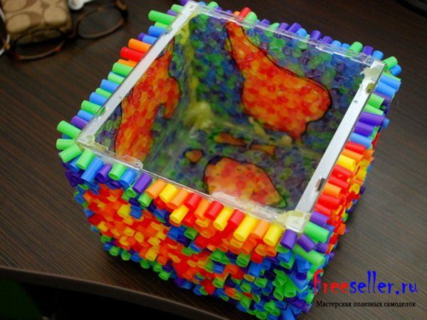 Самоделки. Светильники из пластиковых трубок соломинок.