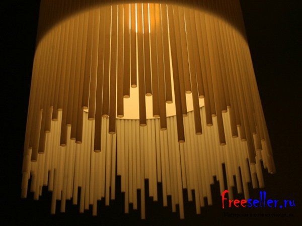 Самоделки. Светильники из пластиковых трубок соломинок.