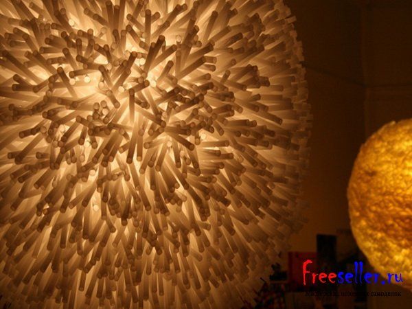 Самоделки. Светильники из пластиковых трубок соломинок.