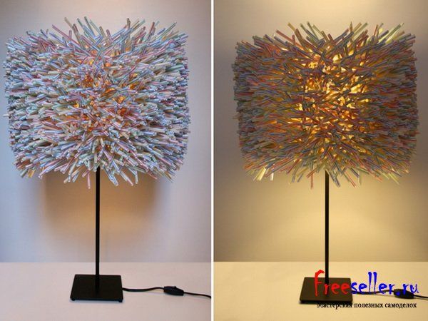 Самоделки. Светильники из пластиковых трубок соломинок.