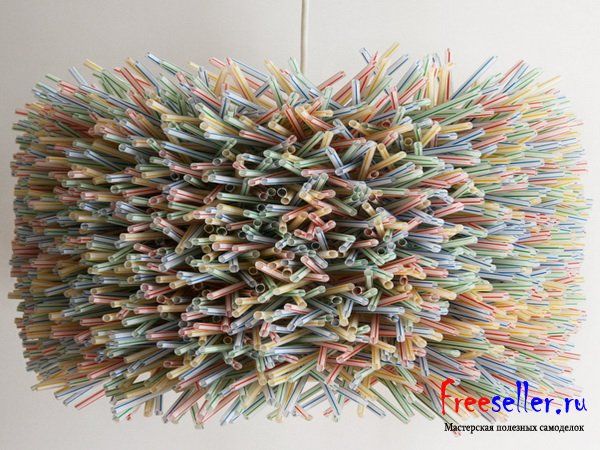 Самоделки. Светильники из пластиковых трубок соломинок.