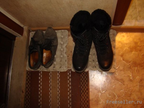 Подставки для обуви из кассет от яиц