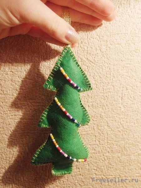 Самодельные новогодние игрушки из шерсти