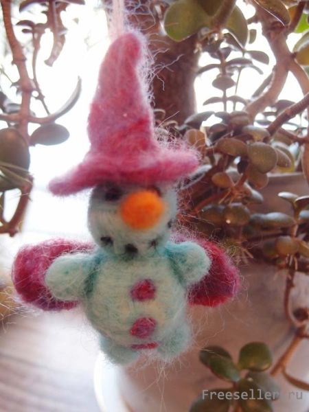 Самодельные новогодние игрушки из шерсти