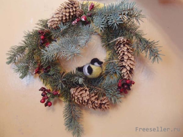 Самодельные новогодние игрушки из шерсти