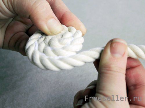 Карандашница из каната своими руками