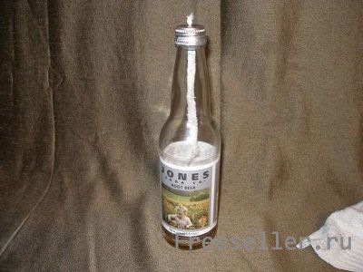 Как сделать свечу из бутылки