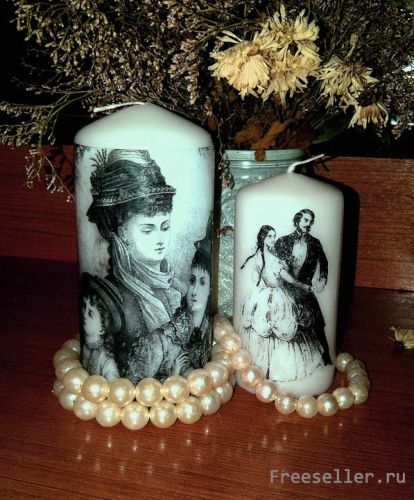 Декупаж свечи с помощью обычной ложки.