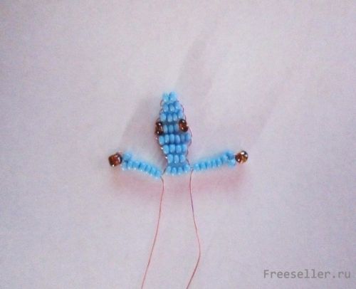 Плетение подвески - Ящерица из бисера