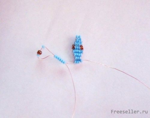Плетение подвески - Ящерица из бисера