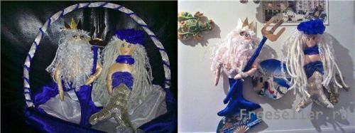 Магнит на холодильник Русалка и Нептун своими руками