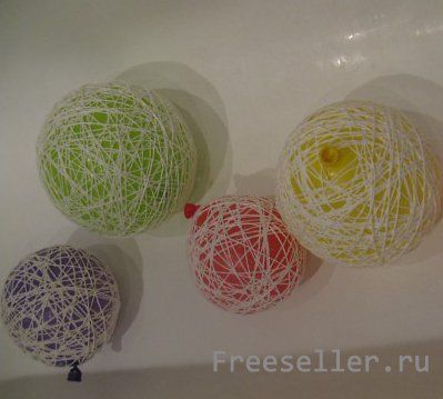 Делаем снеговика из ниток своими руками