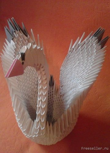 Лебедь в технике Модульное оригами - своими руками